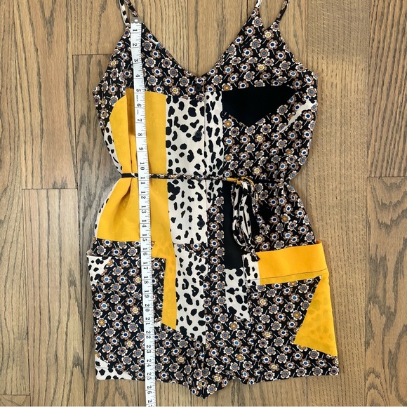 Topshop Women’s Spaghetti Strap Bohemian Patchwork Romper Size US 2 - Picture 13 of 16